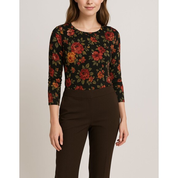 Talbots Womens Size 6 Heritage Stretch Brown Dress Pants Side Zip No Pockets - Picture 2 of 12